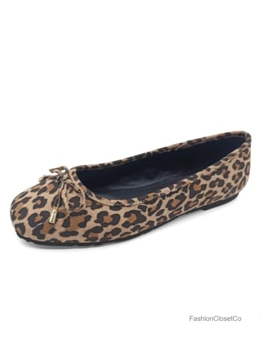 Faux Leather Memory Foam Bow Detail Slip On Flats Shoes